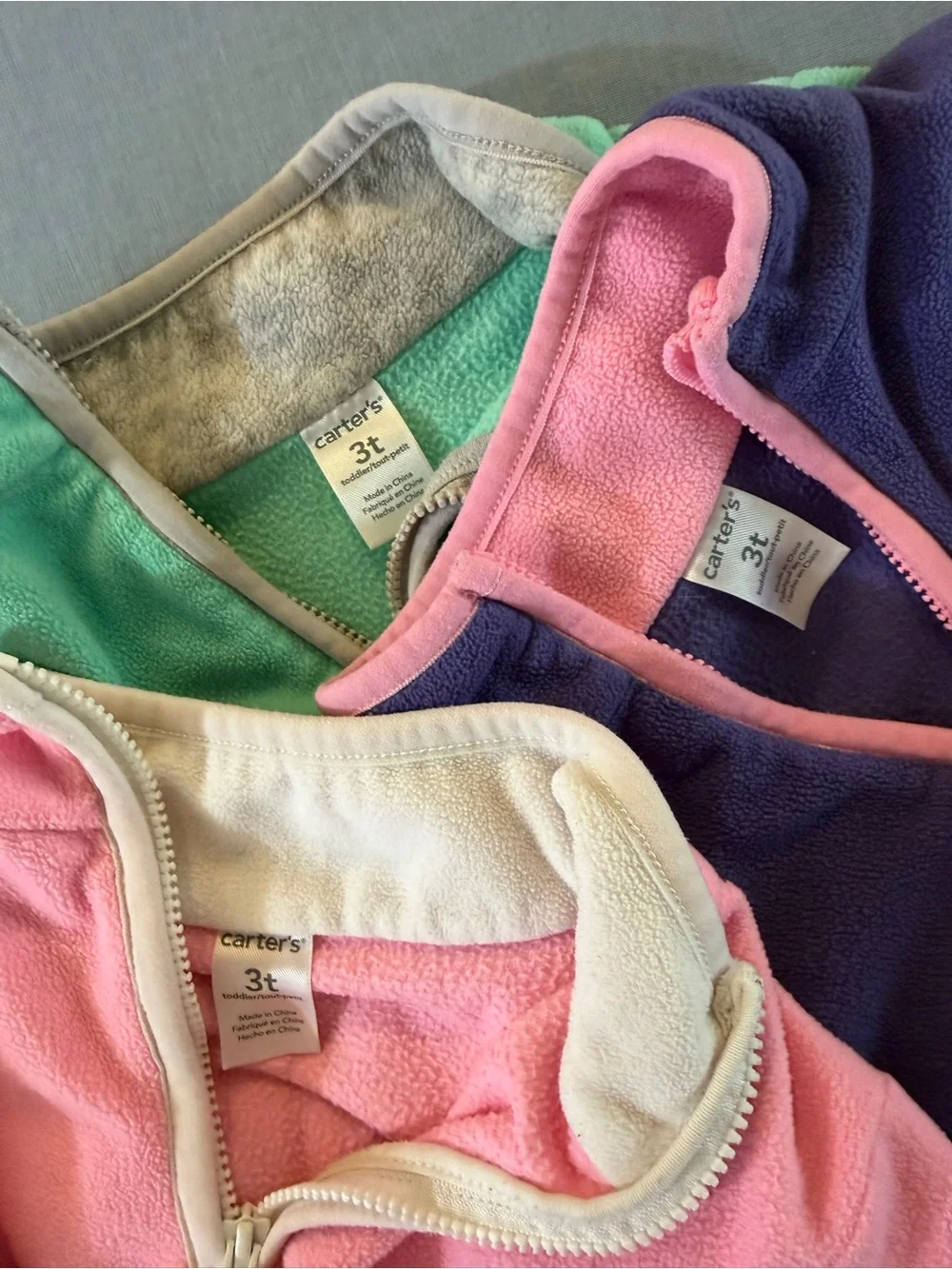 Bundle Kids Half-Zip Fleece Pullover - Pink, Purple, Mint Girls 3T